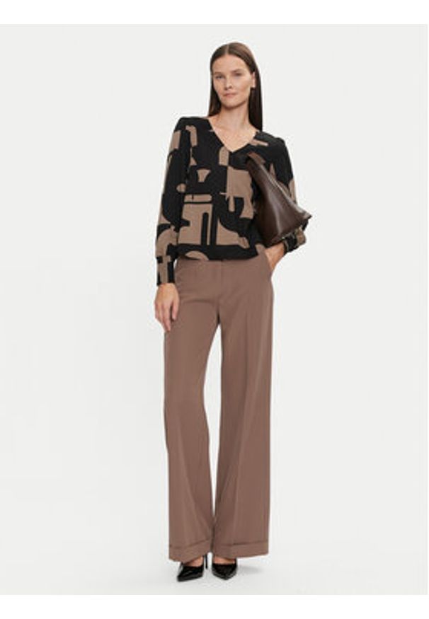 Fransa Bluzka Natali 20614110 Brązowy Regular Fit. Kolor: brązowy. Materiał: wiskoza