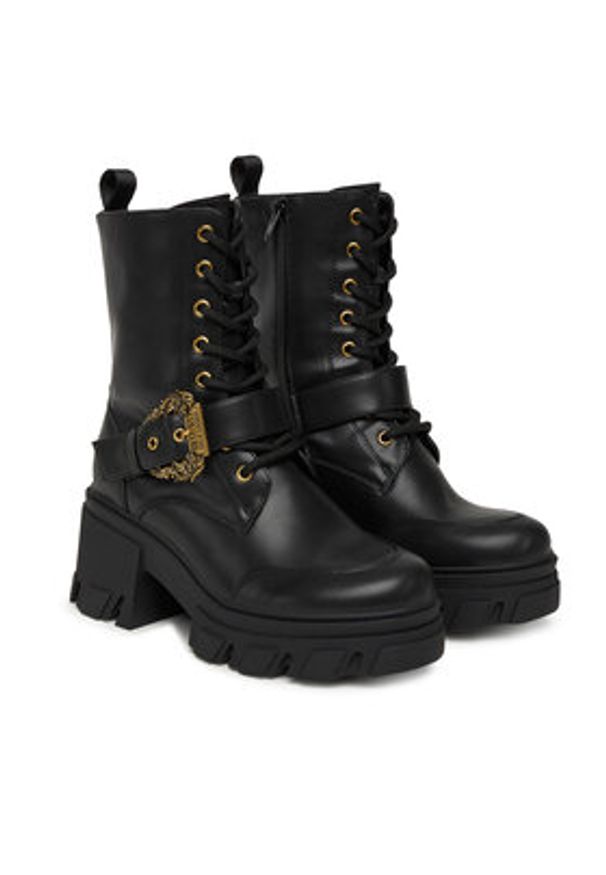 Versace Jeans Couture Botki 79VA3S86 71570 899 Czarny. Kolor: czarny. Materiał: skóra