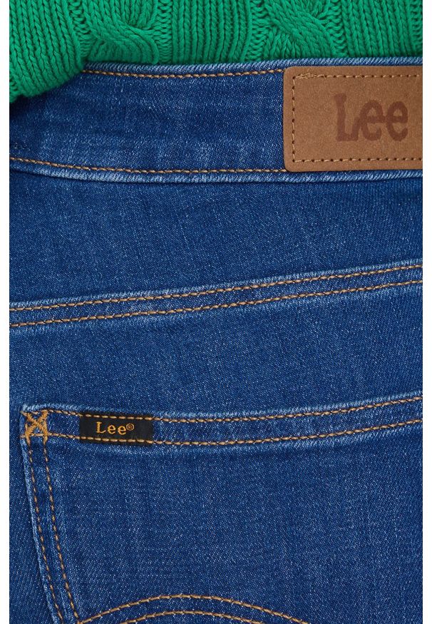 Lee jeansy BREESE DARK ZURI damskie high waist. Stan: podwyższony. Kolor: niebieski