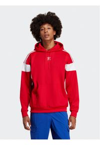 Adidas - adidas Bluza Adicolor Classics Cut Line Hoodie IB9945 Czerwony Loose Fit. Kolor: czerwony. Materiał: syntetyk