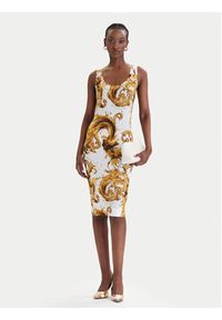 Versace Jeans Couture Sukienka codzienna 80HAO946 JS533 Biały Slim Fit. Okazja: na co dzień. Kolor: biały. Materiał: wiskoza. Typ sukienki: proste. Styl: casual #2