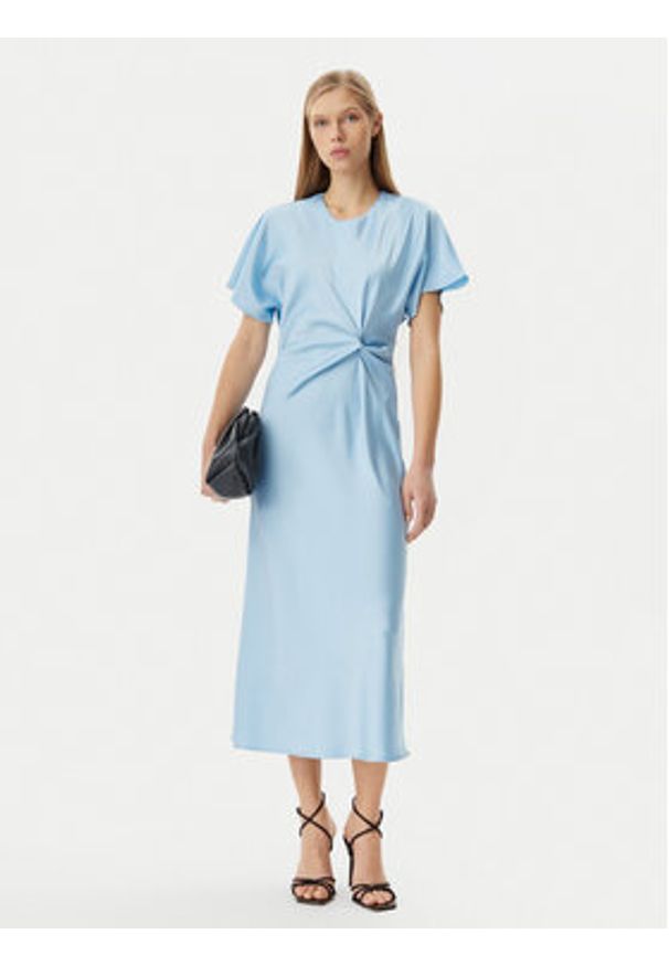 Rinascimento Sukienka koktajlowa CFC0122932003 Błękitny Regular Fit. Kolor: niebieski. Materiał: syntetyk. Styl: wizytowy