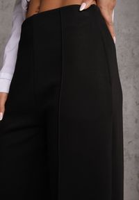 Renee - Czarne Bawełniano-Wiskozowe Spodnie o Eleganckim Kroju w Kant Tinawre. Okazja: na co dzień. Kolor: czarny. Materiał: wiskoza, bawełna. Wzór: gładki. Styl: elegancki #2