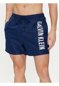Calvin Klein Swimwear Szorty kąpielowe KM0KM01004 Granatowy Regular Fit. Kolor: niebieski. Materiał: syntetyk