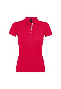 SOL'S - Damska Koszulka Polo Portland. Typ kołnierza: polo. Kolor: czerwony