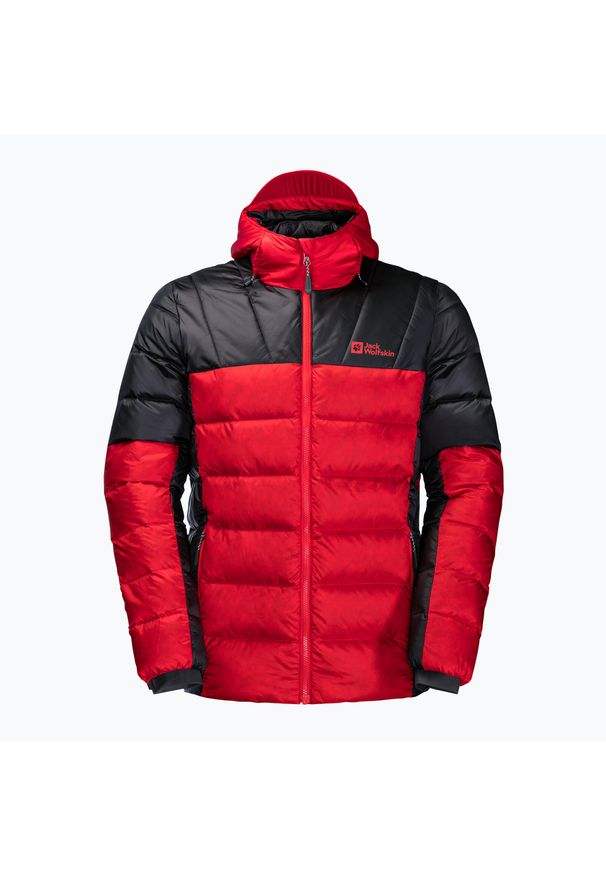 Kurtka puchowa męska Jack Wolfskin Nebelhorn Down Hoody. Kolor: czerwony. Materiał: puch