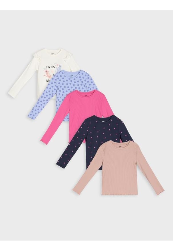 Sinsay - Koszulki z długimi rękawami 5 pack - wielobarwny. Długość rękawa: długi rękaw. Długość: długie