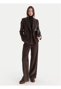 Weekend Max Mara Spodnie materiałowe Tania 2525136092 Brązowy Wide Leg. Kolor: brązowy. Materiał: bawełna
