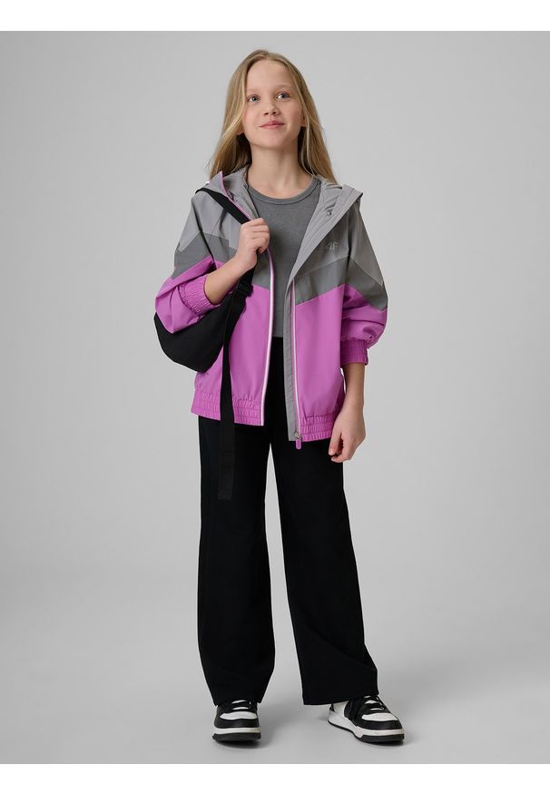 4f - 4F Kurtka przejściowa dziewczęca - różowa 146 (10-11 lat). Kolor: fioletowy. Materiał: materiał. Sezon: lato