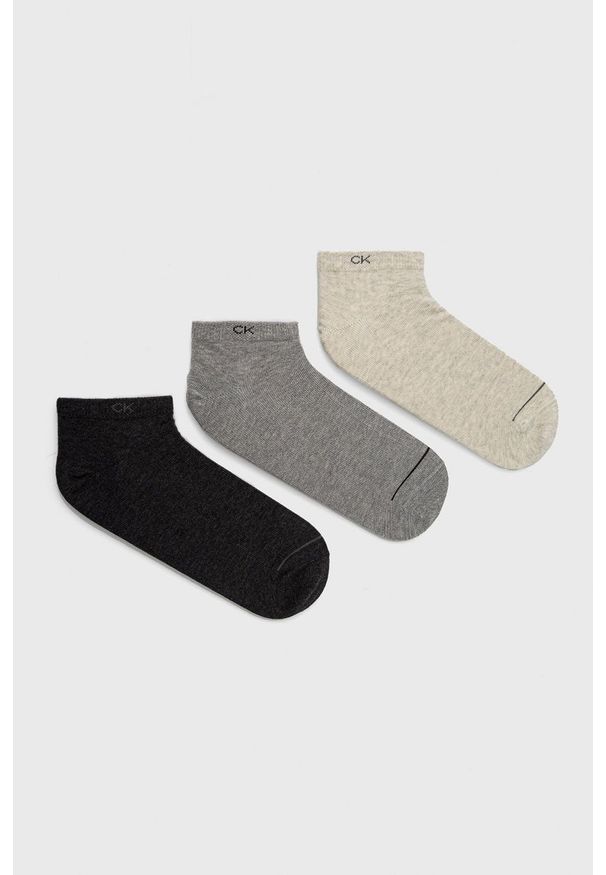 Calvin Klein Skarpetki (3-pack) męskie kolor szary. Kolor: szary