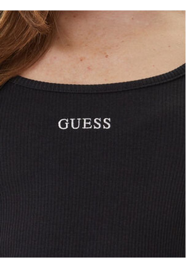 Guess T-Shirt V6GP04 K2969 Czarny Slim Fit. Kolor: czarny. Materiał: lyocell