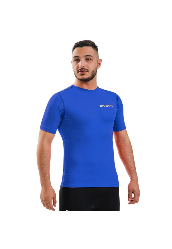 Koszulka piłkarska termoaktywna dla dorosłych Givova Corpus 2 niebieska. Kolor: niebieski. Sport: piłka nożna