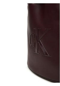 Calvin Klein Torebka Bold Ck Large Bucket Bag LV04F3232G Bordowy. Kolor: czerwony. Materiał: skórzane #5