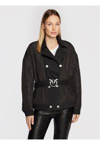 Pinko - PINKO Kurtka przejściowa Crocchio 1J110W A0A2 Czarny Regular Fit. Kolor: czarny. Materiał: bawełna
