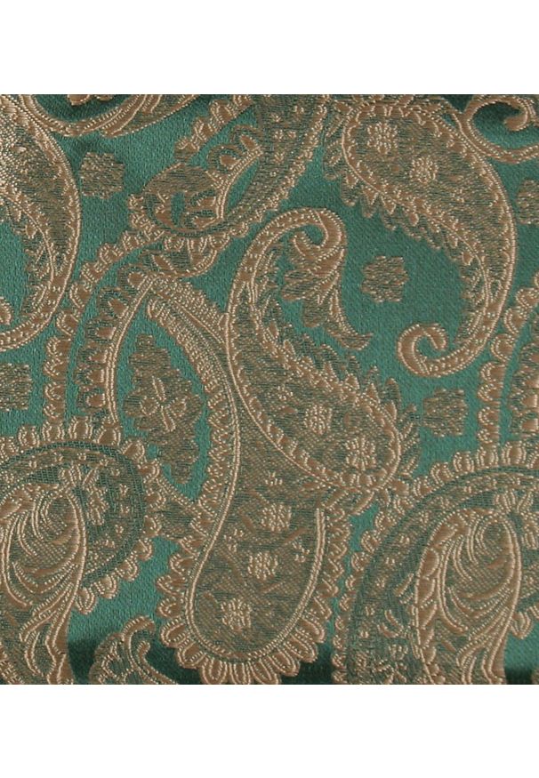 Mucha Męska w Zestawie z Poszetką - Alties - Zieleń, Beżowe Paisley. Kolor: beżowy. Wzór: paisley. Styl: elegancki, sportowy