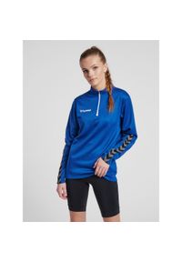 Bluza do piłki nożnej damska Hummel demi-zip hml AUTHENTIC. Kolor: niebieski