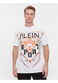 Plein Sport T-Shirt SADC MTK6916 SJY001N Biały Regular Fit. Kolor: biały. Materiał: bawełna. Styl: sportowy