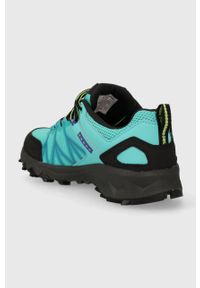 columbia - Columbia buty Peakfreak II Outdry damskie kolor turkusowy. Kolor: turkusowy. Materiał: syntetyk, materiał. Szerokość cholewki: normalna. Sezon: zima #2