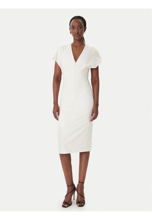 Patrizia Pepe Koszula 8A1663/A6F5-W409 Écru Regular Fit. Materiał: syntetyk. Typ sukienki: koszulowe