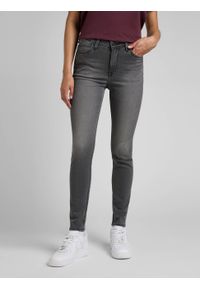 Lee - LEE SCARLETT HIGH DAMSKIE SPODNIE JEANSOWE JEANSY STORM GREY L626YGCX