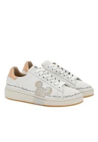 MOA Concept - MOA CONCEPT - Białe sneakersy z brokatowym detalem. Nosek buta: okrągły. Kolor: biały. Materiał: guma. Wzór: napisy, motyw z bajki, nadruk, aplikacja #3