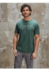 Sinsay - Bawełniana koszulka z krótkim rękawem - zielony. Kolor: zielony. Materiał: bawełna. Długość rękawa: krótki rękaw. Długość: krótkie #1