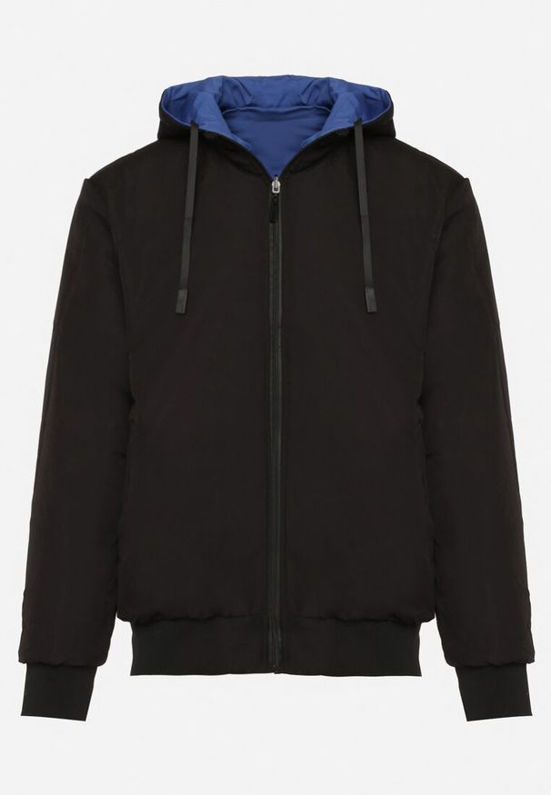 Born2be - Niebieska Kurtka Dwustronna ze Ściągaczami i Odpinanym Kapturem Xerissa. Kolor: niebieski