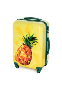 Wittchen - Średnia walizka z ABS-u z nadrukiem. Kolor: żółty. Materiał: guma. Wzór: nadruk. Styl: wakacyjny #6
