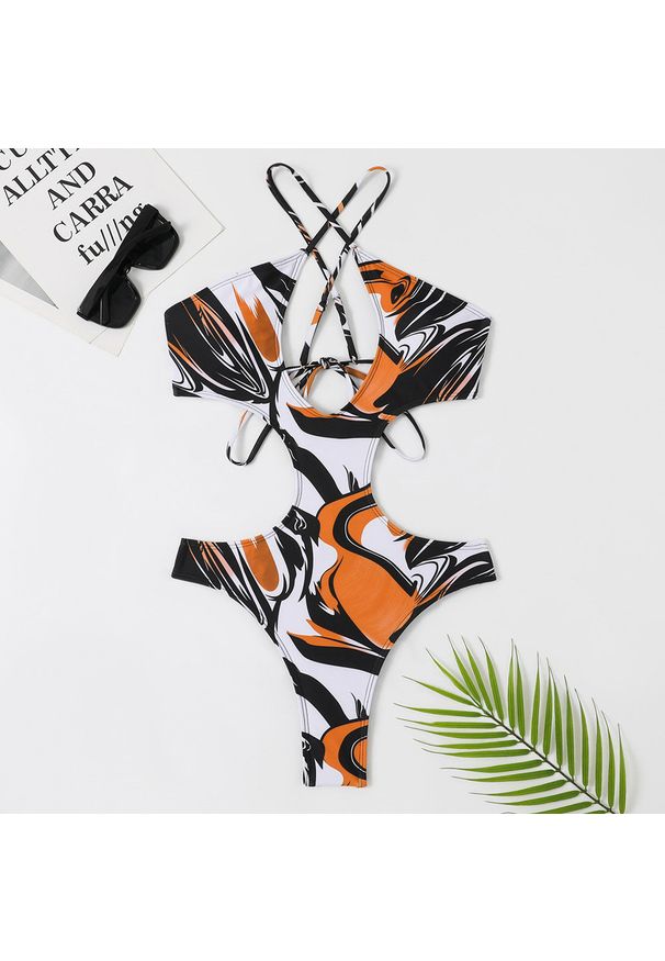 Intica - Strój kąpielowy jednoczęściowy z wycięciami odporny na chlor i UV Glenda. Kolor: wielokolorowy. Materiał: materiał. Długość: długie