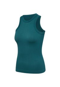 Bezszwowy damski top prążkowany Hummel Pulse. Kolor: zielony. Materiał: prążkowany. Sport: fitness #1