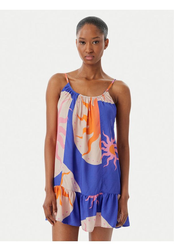 Maaji Sukienka letnia Magnolia PT1730CSD017 Niebieski Regular Fit. Kolor: niebieski. Materiał: wiskoza. Sezon: lato