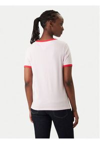 Tommy Jeans T-Shirt Wavy Flag Contrast Ringer DW0DW22306 Różowy Regular Fit. Kolor: różowy. Materiał: bawełna #2