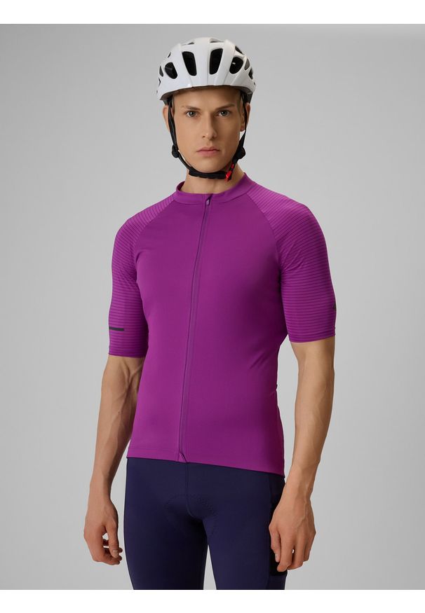 4f - 4F Koszulka kolarska męska - fioletowa XXL. Kolor: fioletowy. Materiał: włókno. Długość: długie. Sport: kolarstwo