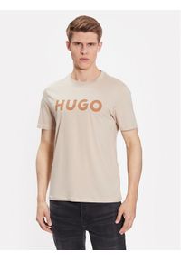 T-Shirt Hugo. Kolor: beżowy. Materiał: bawełna #1