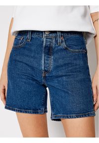 Levi's® Szorty jeansowe 501™ Mid Thigh 85833-0007 Granatowy Regular Fit. Kolor: niebieski. Materiał: jeans, bawełna