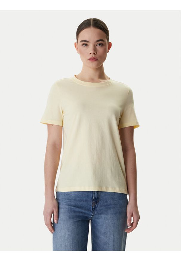 Vero Moda T-Shirt Paulina 10316991 Żółty Regular Fit. Kolor: żółty. Materiał: bawełna