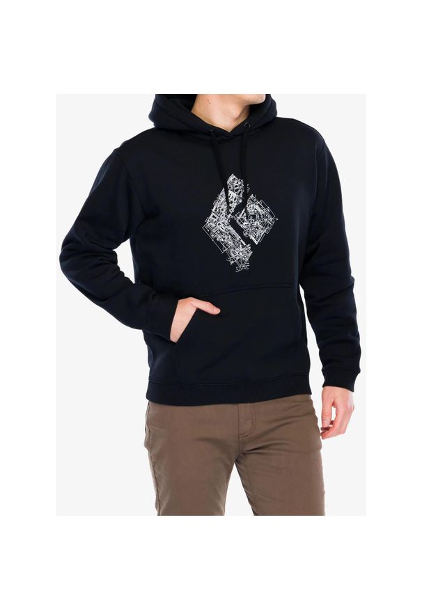 Bluza z kapturem męska Black Diamond Engineered Diamond Pullover Hoody. Typ kołnierza: kaptur. Kolor: czarny. Sport: turystyka piesza