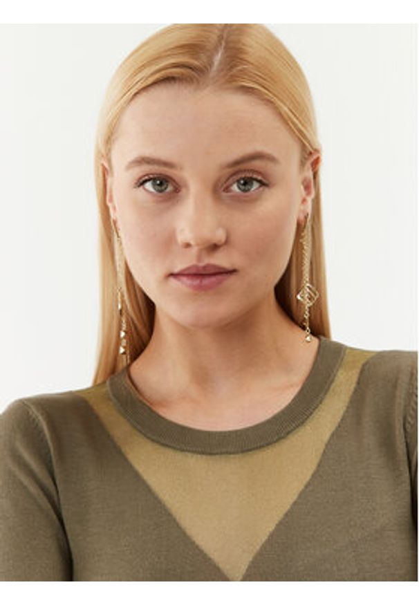 Fracomina Sukienka dzianinowa FJ23WD5002K51801 Khaki Slim Fit. Kolor: brązowy. Materiał: dzianina, syntetyk