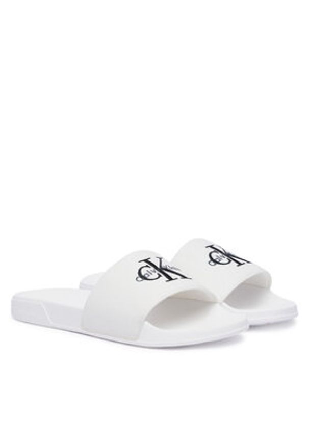 Calvin Klein Klapki Ess HW0HW02958 Biały. Kolor: biały. Materiał: materiał