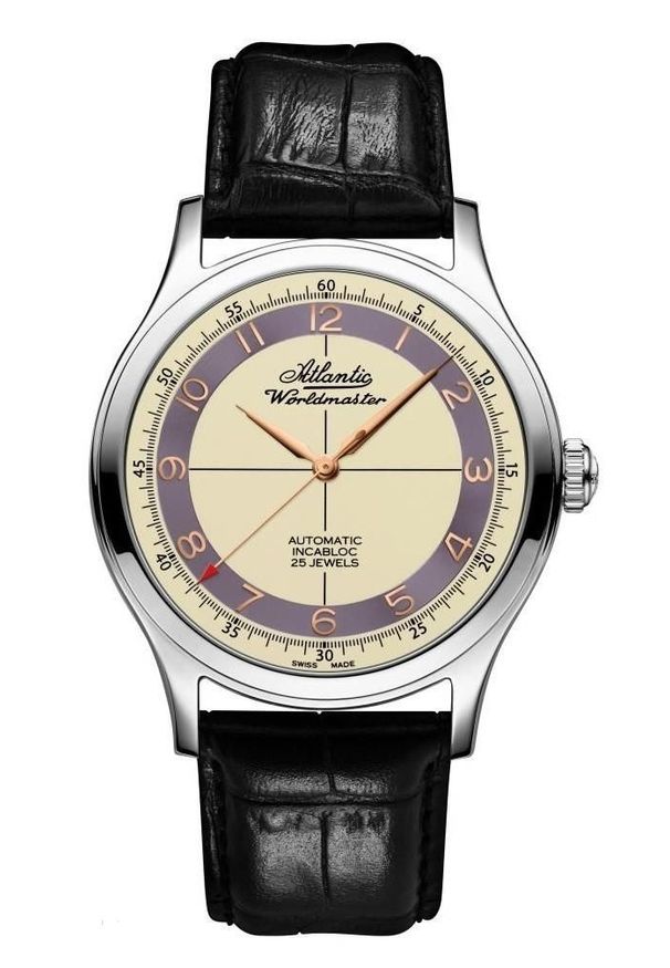 Atlantic - Zegarek Męski ATLANTIC Worldmaster 53754.41.93RB. Materiał: materiał, skóra. Styl: klasyczny, elegancki