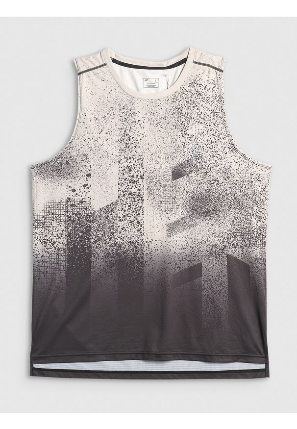 4f - 4F Koszulka do biegania regular szybkoschnąca męska - czarna XL. Kolor: czarny. Materiał: włókno, materiał. Długość: długie. Sport: fitness, bieganie