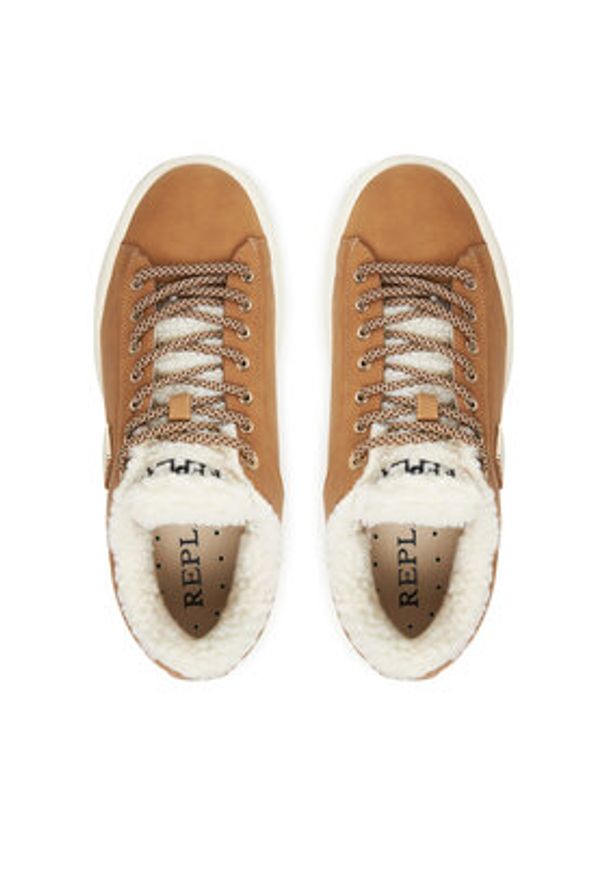 Replay - REPLAY Sneakersy GWZ7G .000.C0002S Beżowy. Kolor: beżowy. Materiał: skóra
