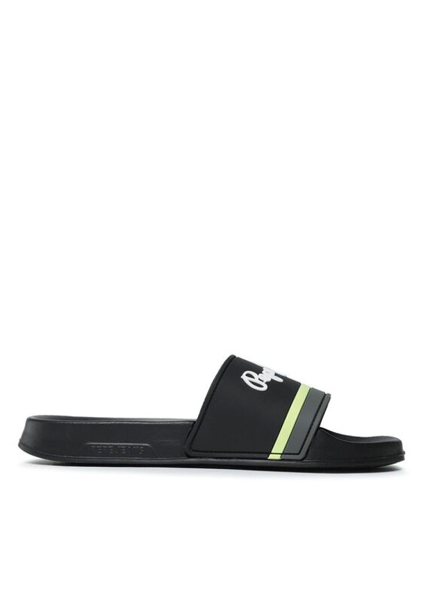 Pepe Jeans Klapki Slider Portobello PMS70123 Czarny. Kolor: czarny