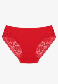 Born2be - Czerwone Majtki Figi Zdobione Koronką Venissella. Kolor: czerwony. Materiał: koronka. Wzór: aplikacja, koronka #2