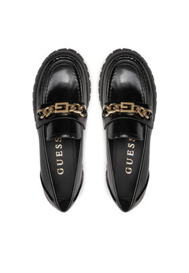 Guess Loafersy Almosty FLTALM ELE14 Czarny. Kolor: czarny. Materiał: skóra