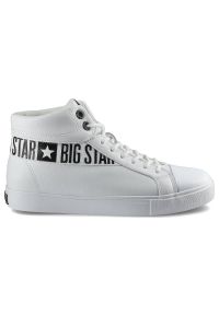 Big-Star - Białe Sneakersy Big Star Męskie Wygodne Obuwie. Okazja: na co dzień. Kolor: biały. Materiał: materiał, skóra ekologiczna, guma. Szerokość cholewki: normalna #2