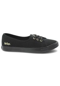 Trampki damskie Lee Cooper, cholewka z materiału tekstylnego elastyczne sznurówki na płaskiej podeszwie, czarne, LCW-26-02-4045L SVL-395. Okazja: na co dzień, na spacer. Zapięcie: sznurówki. Kolor: czarny. Materiał: materiał. Szerokość cholewki: normalna. Obcas: na płaskiej podeszwie. Styl: casual, elegancki #3