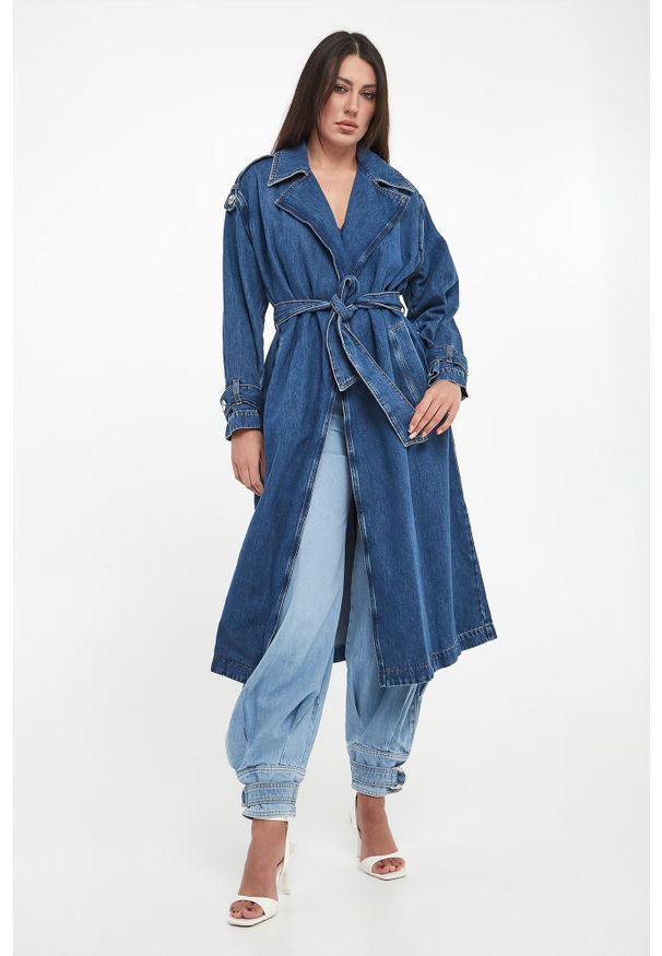 Liu Jo - Płaszcz damski jeansowy LIU JO. Materiał: jeans