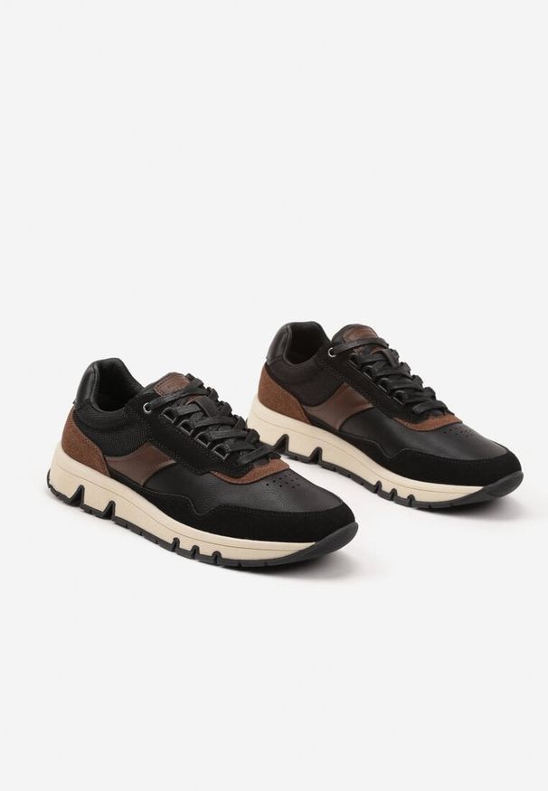 Born2be - Czarne Buty Sportowe Sneakersy Ozdobione Perforacją Alovira. Okazja: na co dzień. Nosek buta: okrągły. Kolor: czarny. Wzór: aplikacja. Sezon: lato, wiosna. Obcas: na płaskiej podeszwie