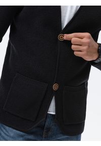 Ombre Clothing - Sweter męski bawełniany E193 - czarny - XXL. Kolor: czarny. Materiał: bawełna. Styl: elegancki #3
